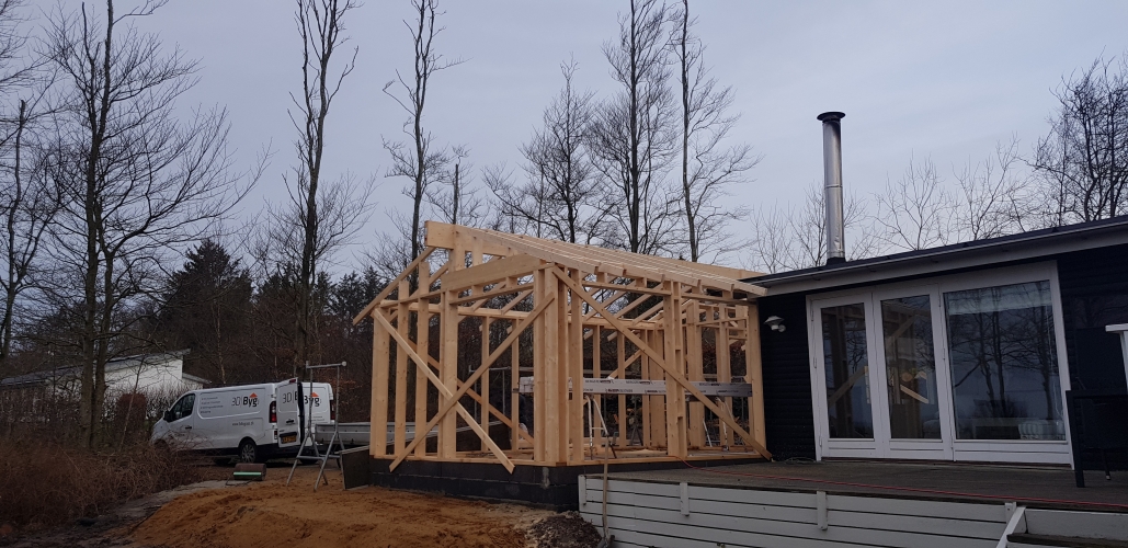 Tilbygning til sommerhus på Salling